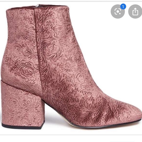 Sam Edelman Shoes - Sam Edelman Velvet Printed Side Zip Booties